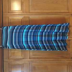 Merona Blue-striped Maxi Skirt Size M